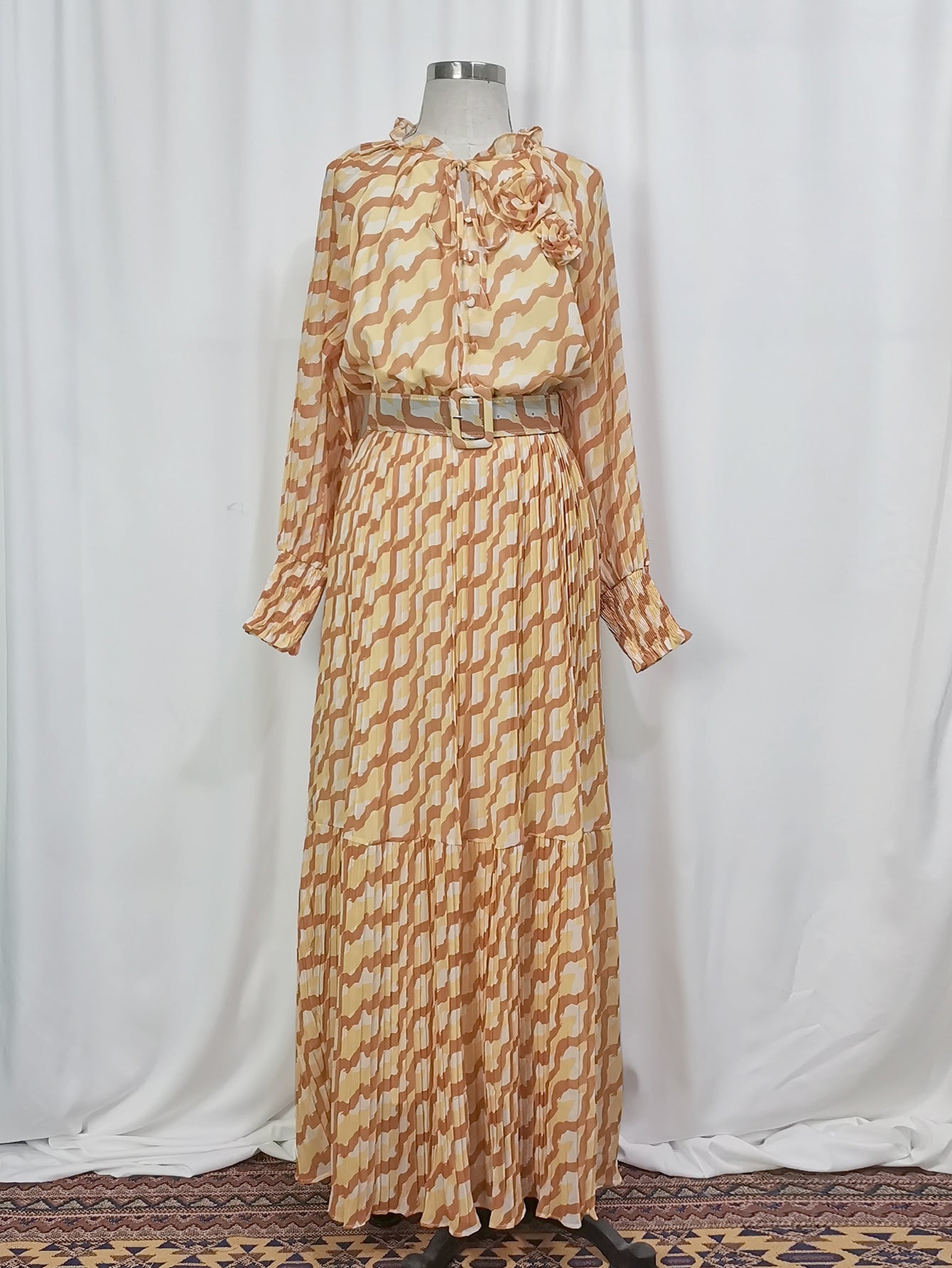 Women's Chiffon Print Pleated Dress