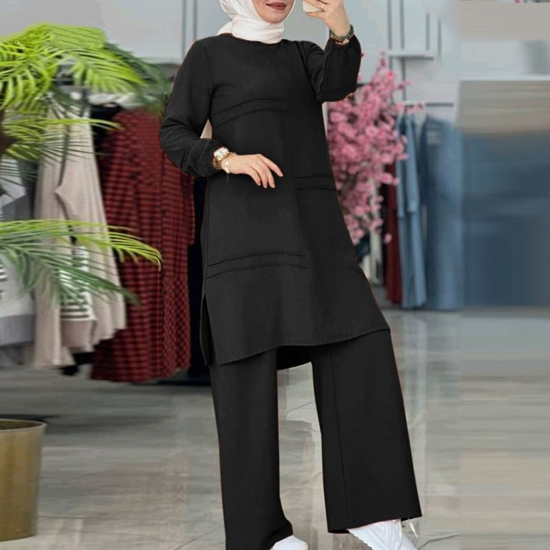 Modest Daily Islamic Midi Two-Piece Dress Set