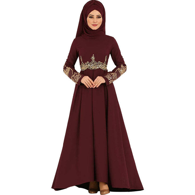 Women's Embroidered High-waist Slim Ethnic Dress