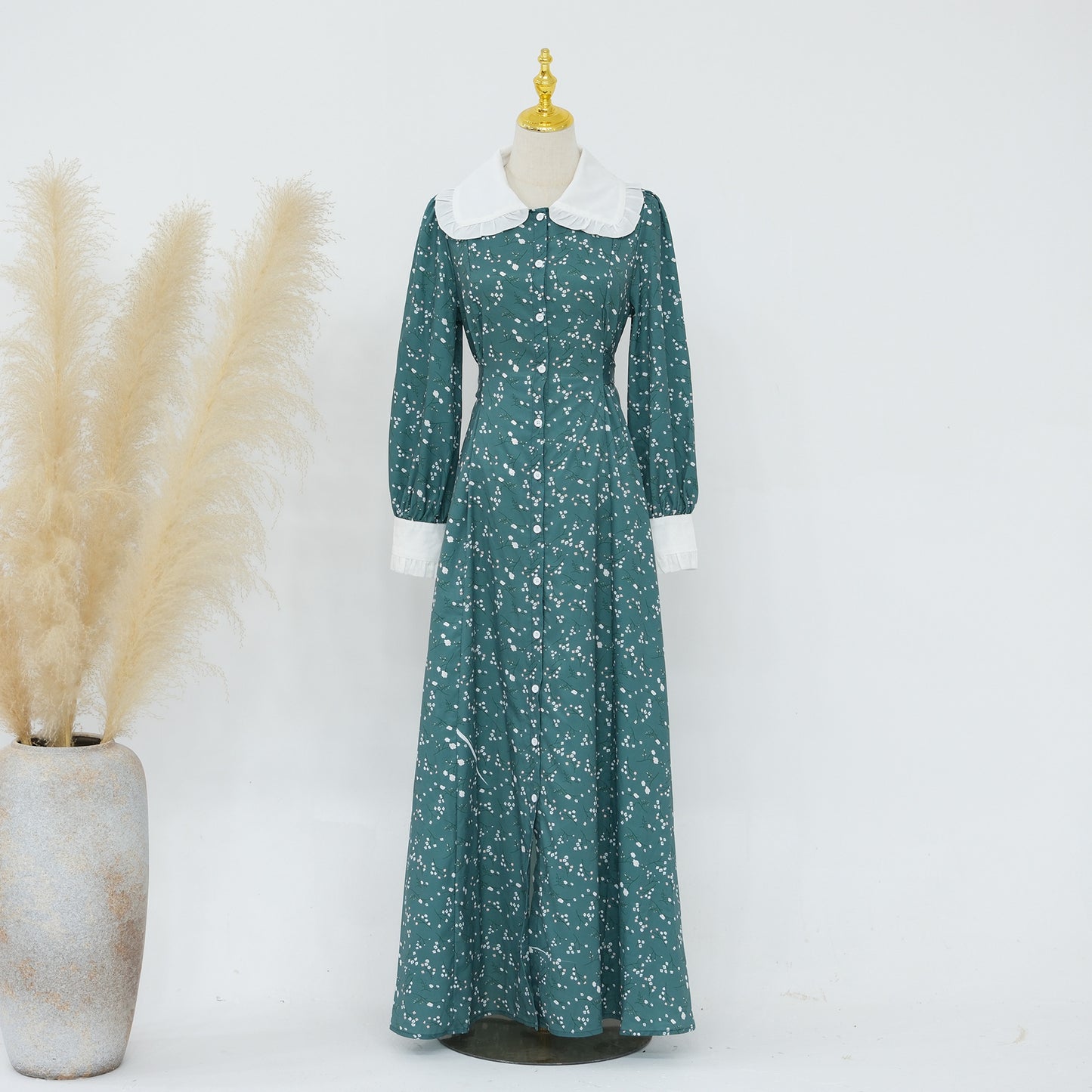 Women's Doll Collar Printed Dress