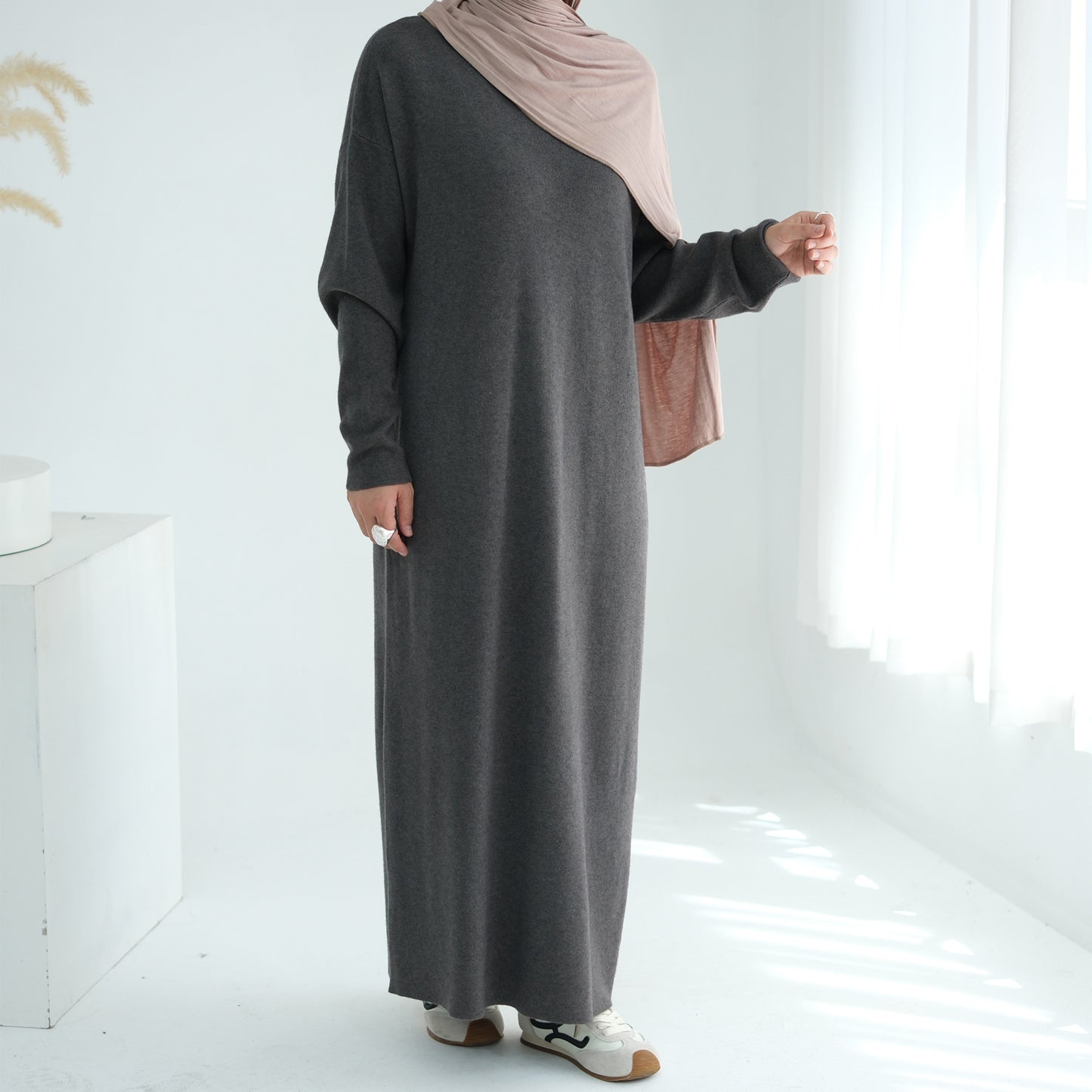 Cozy Knit Maxi Dress Long Sleeve Winter Wear