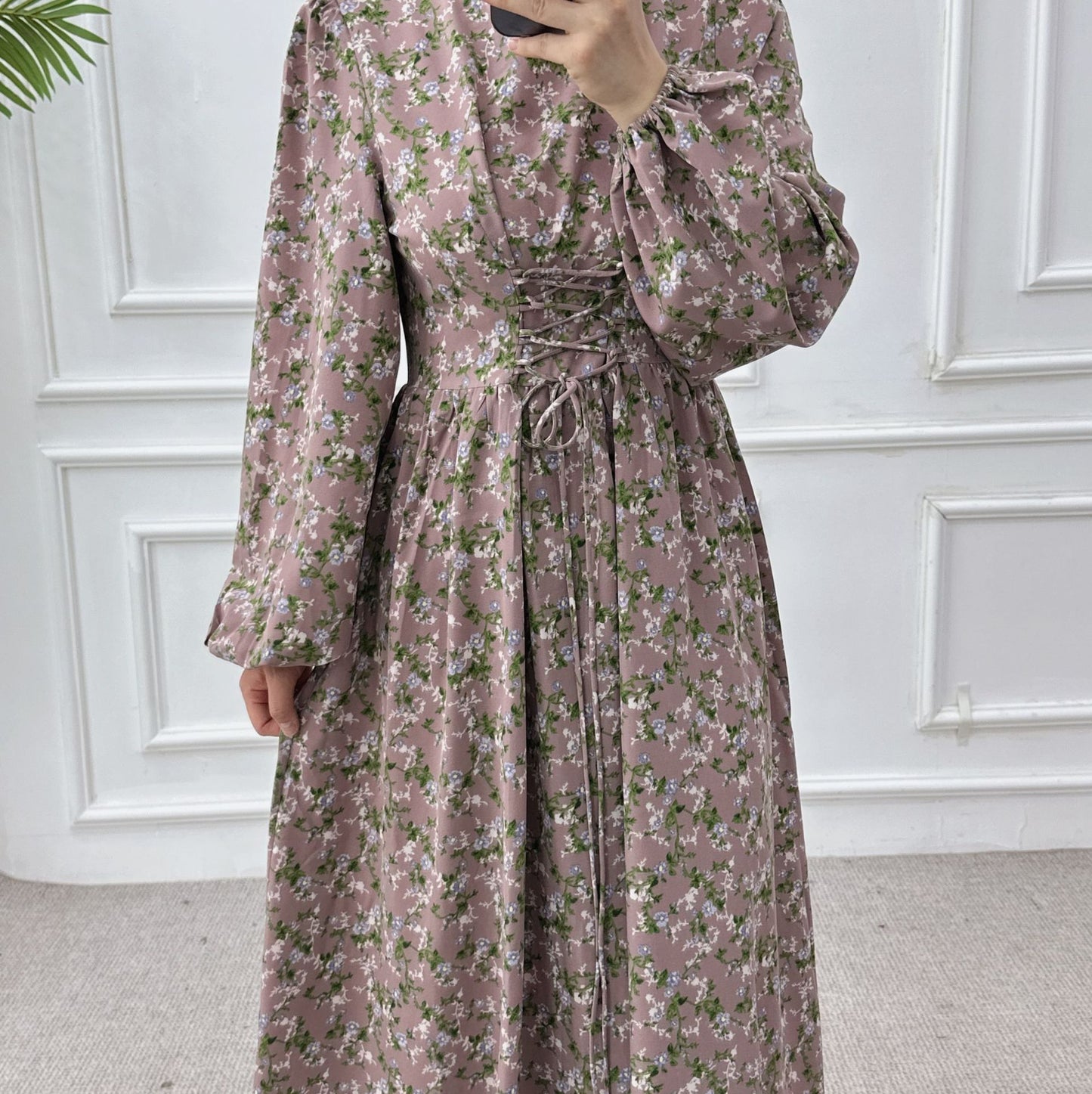 Women's Printed Tunic Waist-length Ankle Dress