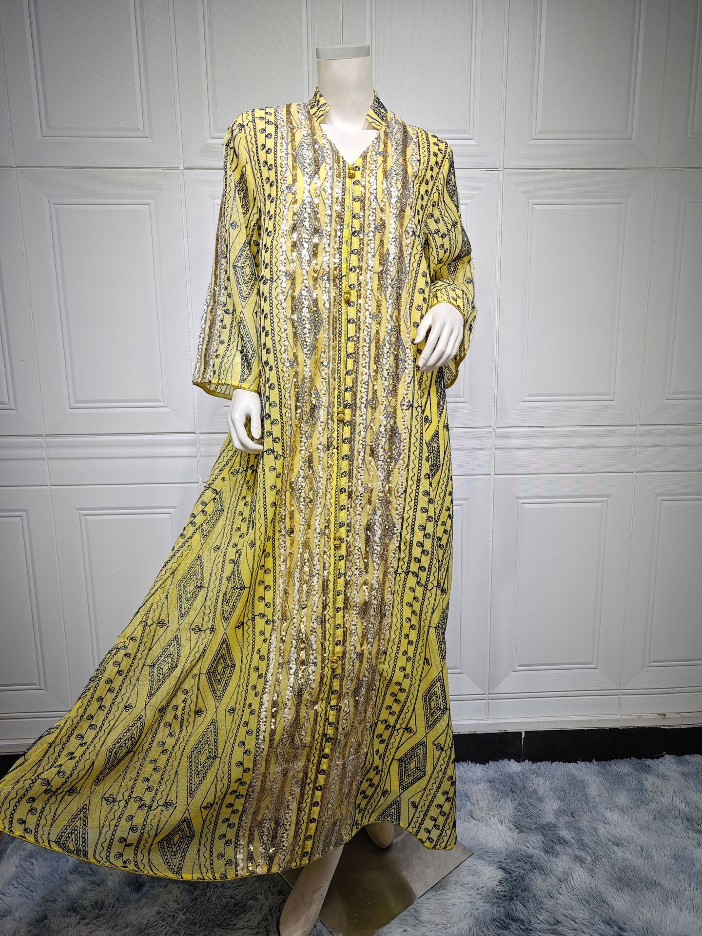 Mesh Embroidered Sequins Patchwork Dress