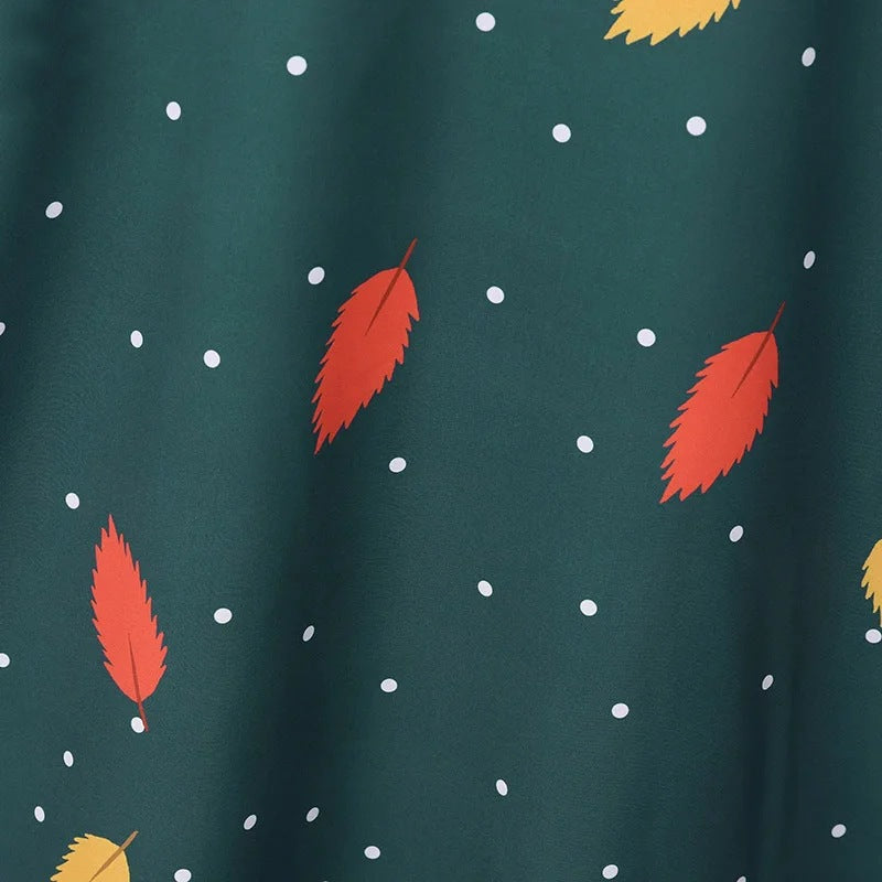 Women's Elegant Foliage Polka Dot Print Oversized Dress