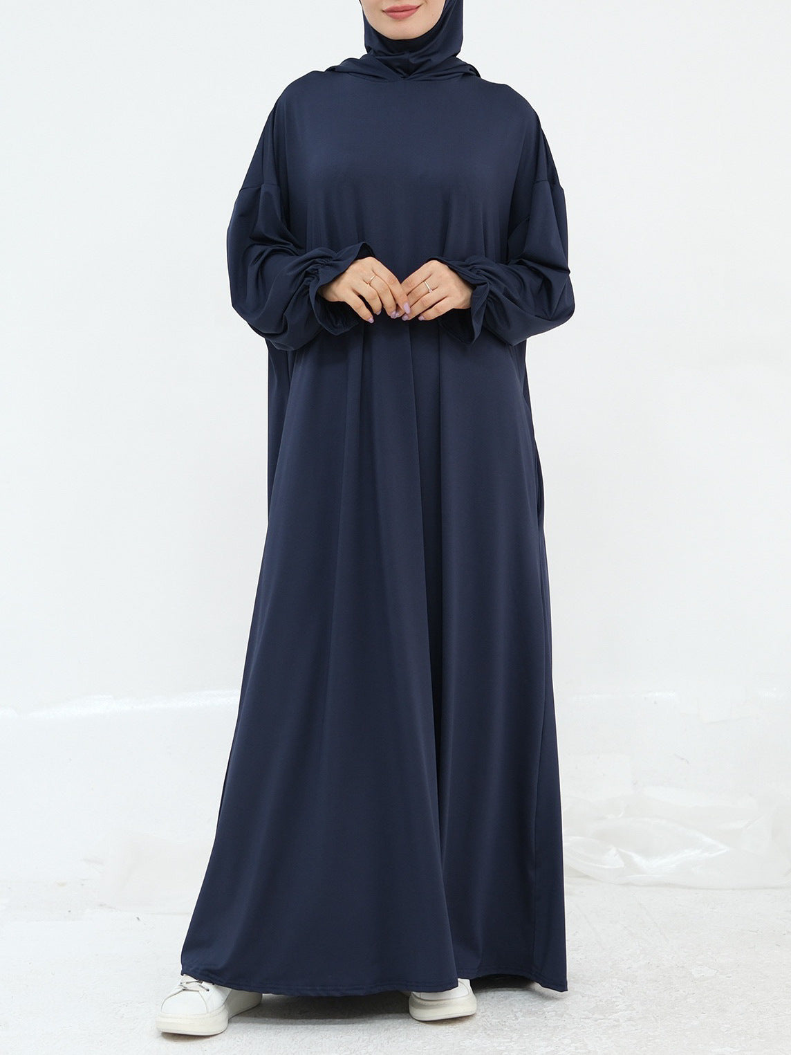 Women's Solid Color Hooded Casual Abaya