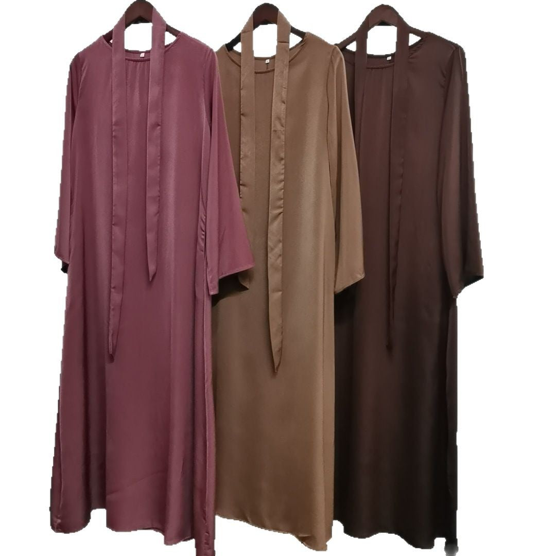 Women's Round Neck Bell Sleeve Abaya Dress