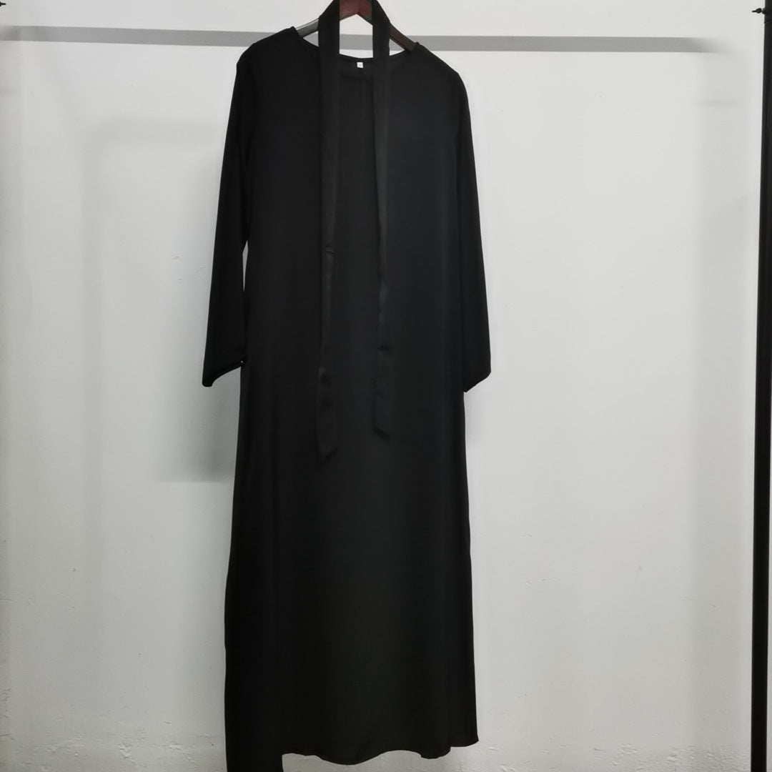 Women's Round Neck Bell Sleeve Abaya Dress
