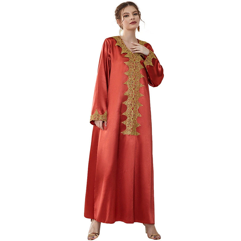 Women's Abaya Lace Solid Color Fashion Dress