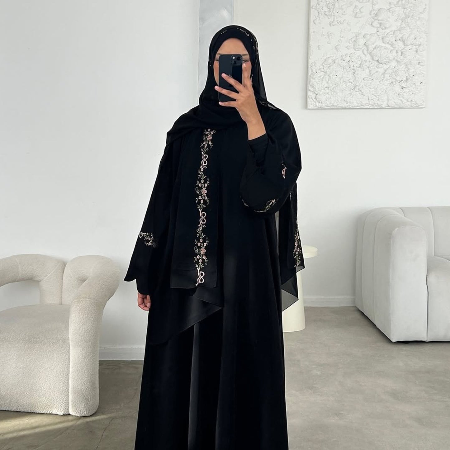 Women's Floral Embroidered Abaya