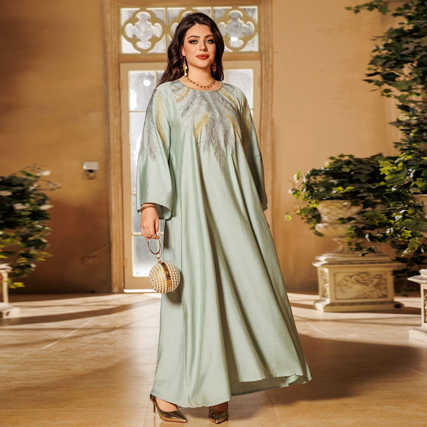 Women's Embroidered Hot Diamond Dress