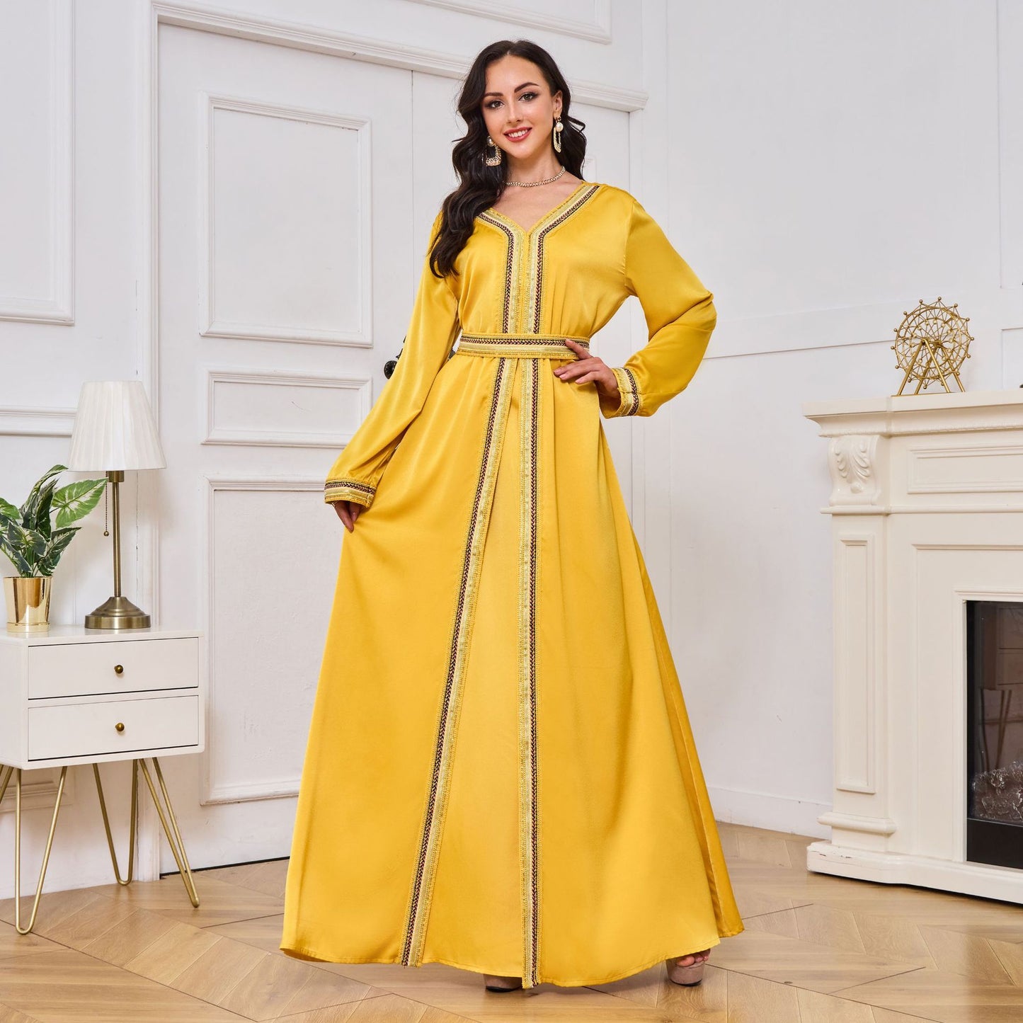 Muslim Yellow Party Dress