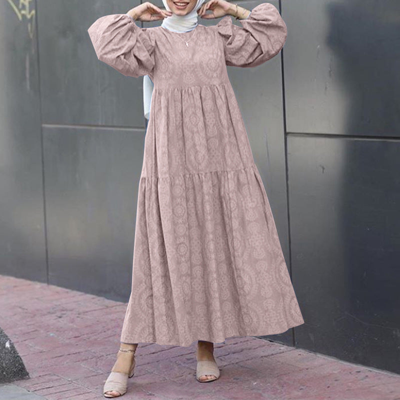 Women's Long-sleeved Round-neck Oversized Dress