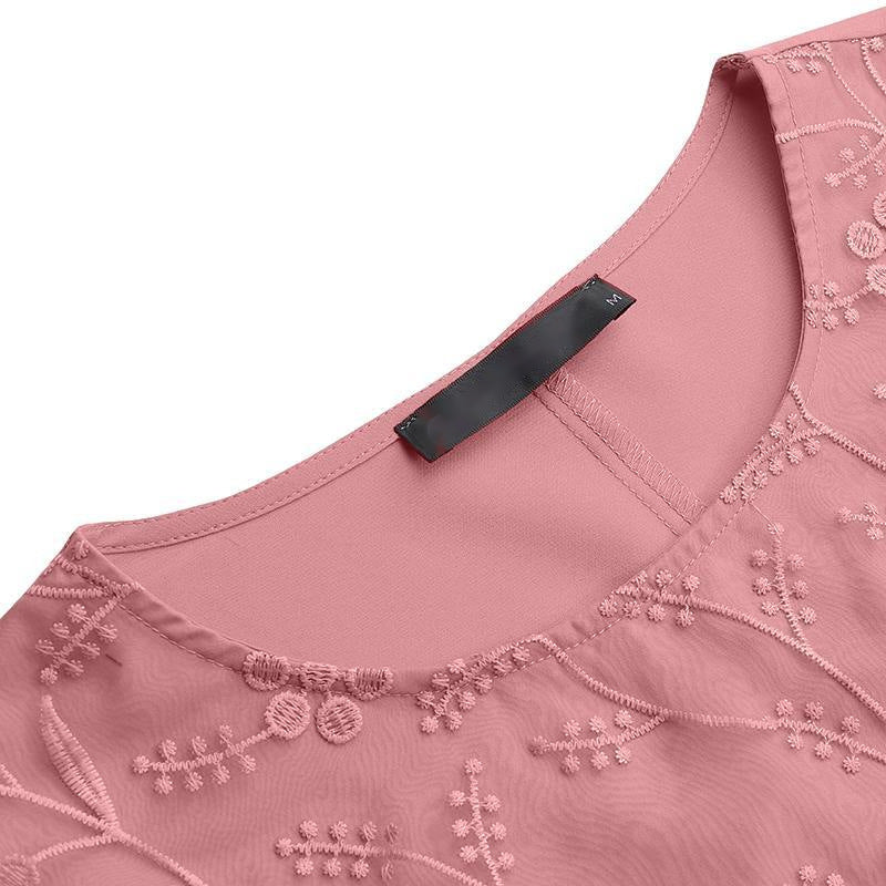 Women's Lace Round Neck A-line Dress