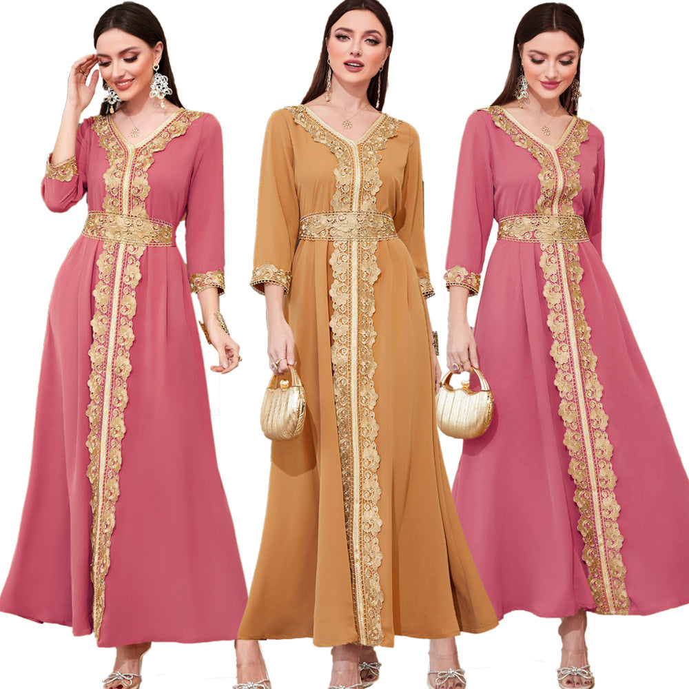 Embroidered Lace Elegant Vintage Dress