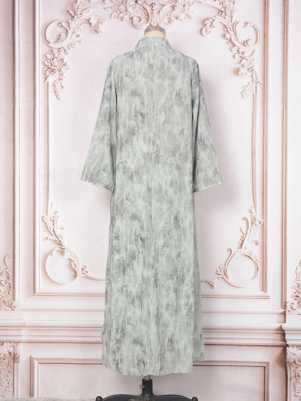 Women's Perstine Collar Flower Beaded Evening Dress