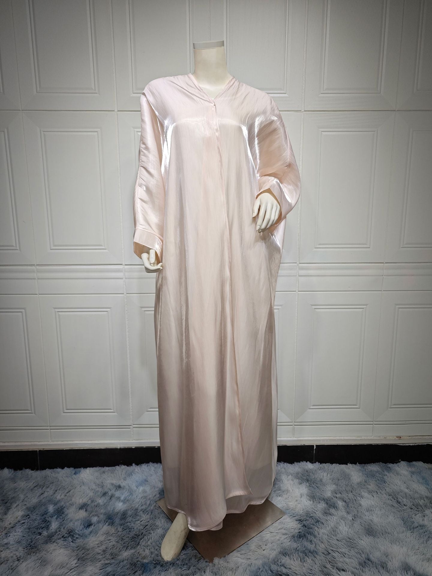 Women's Bright Satin Bat Sleeve Robe