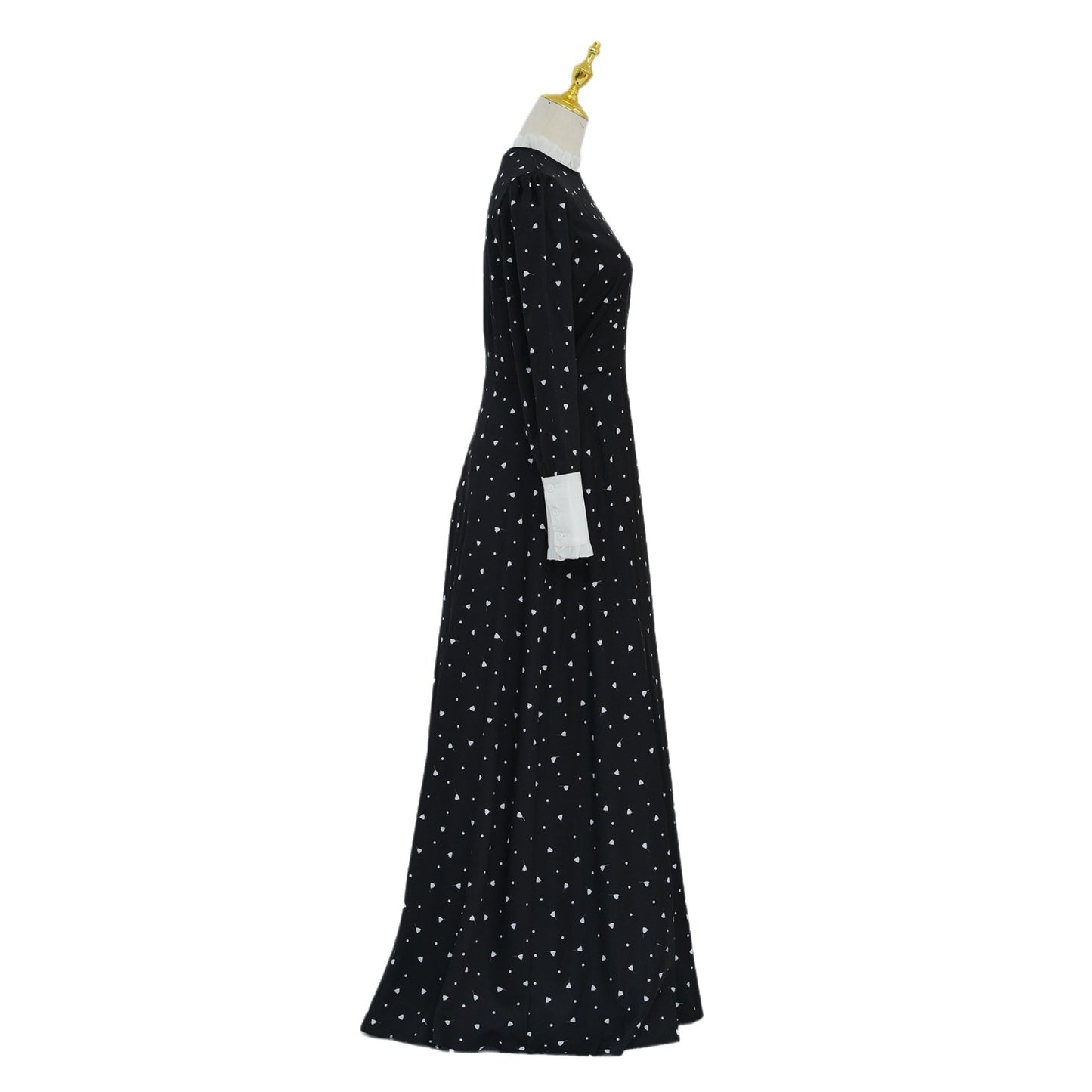 Women's Printed Black Abaya Dress