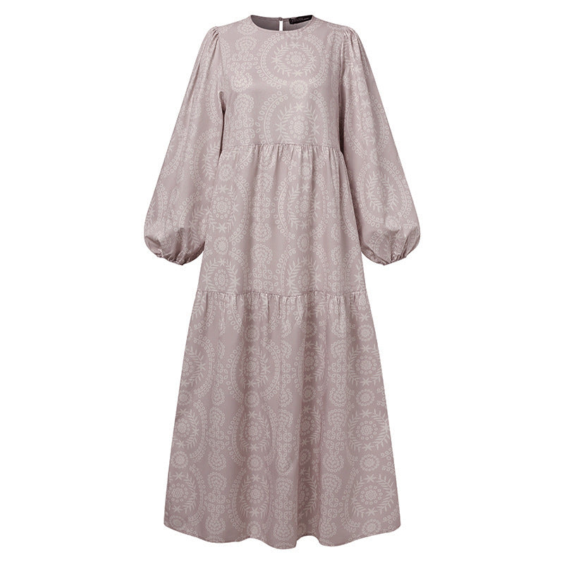 Women's Long-sleeved Round-neck Oversized Dress