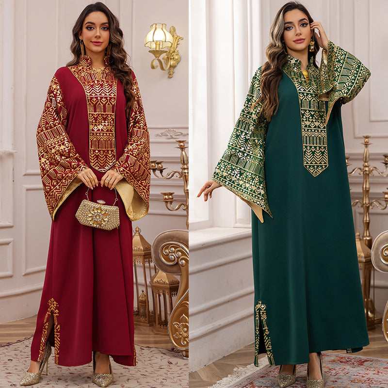 Women's Sequin Embroidered Large-sleeved Dress
