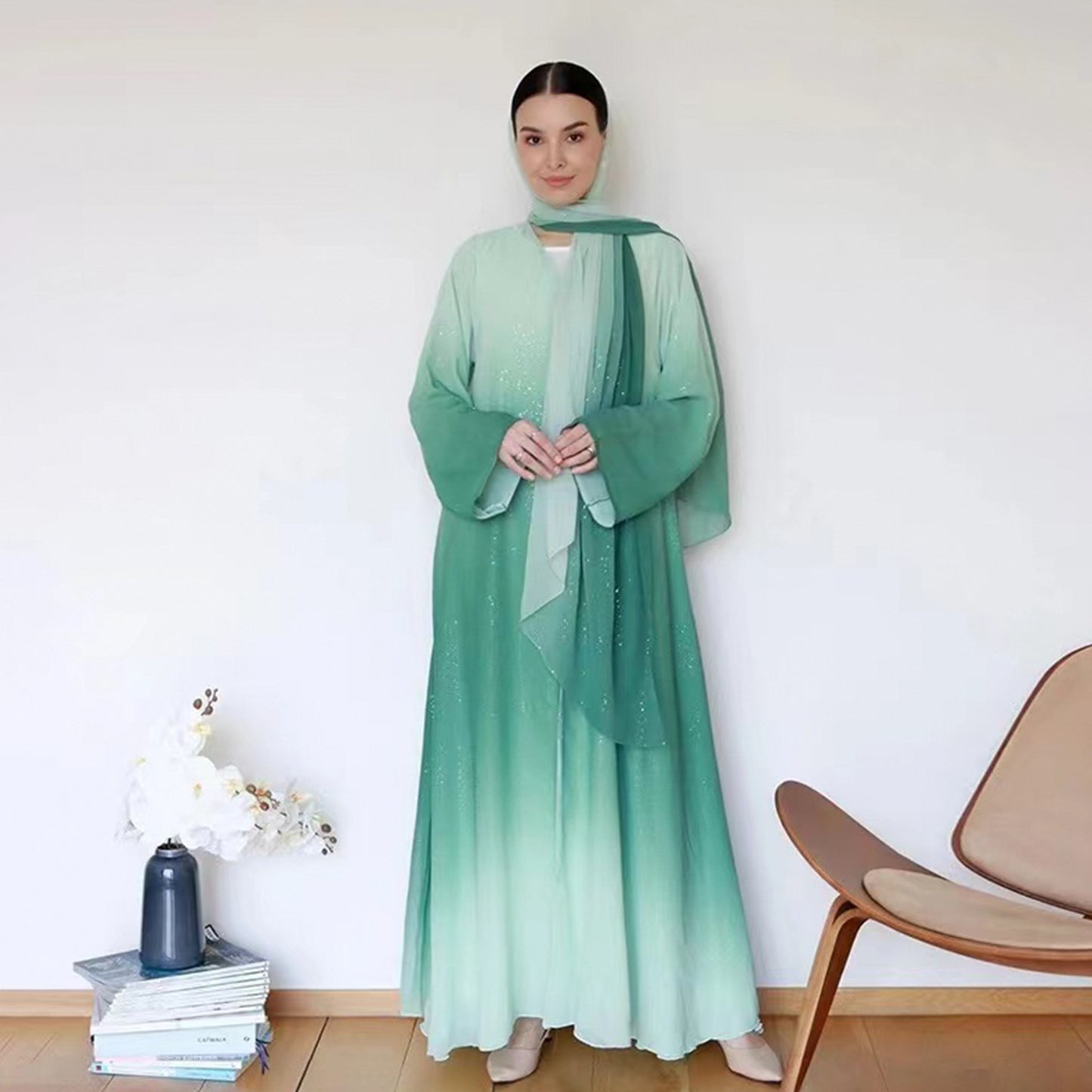 Gradient Color Daily Party Robe Dress
