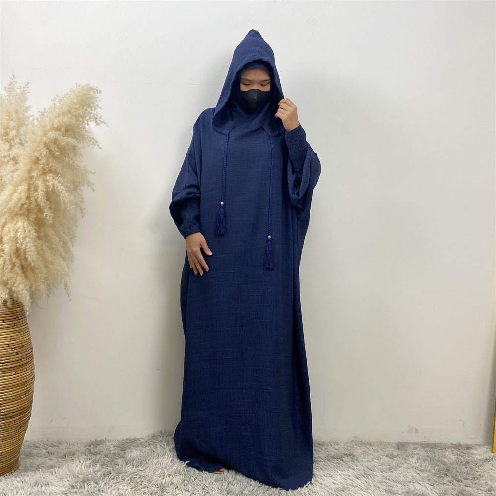 Women's Hooded Casual Dolman-sleeved Loose Dress