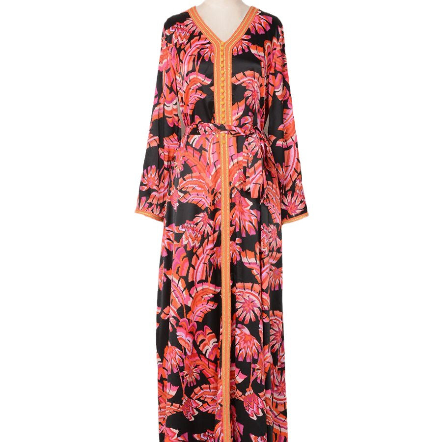 Islamic Style Printed Colorblocked Dress
