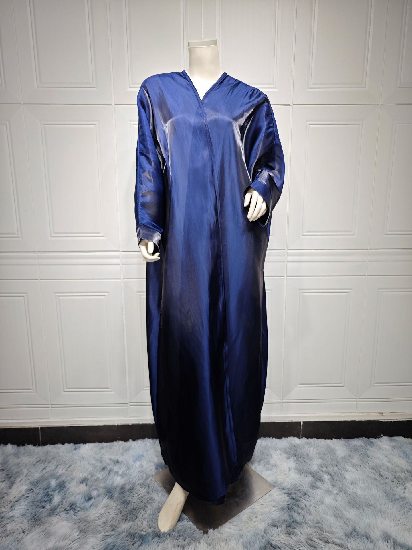 Women's Bright Satin Bat Sleeve Robe