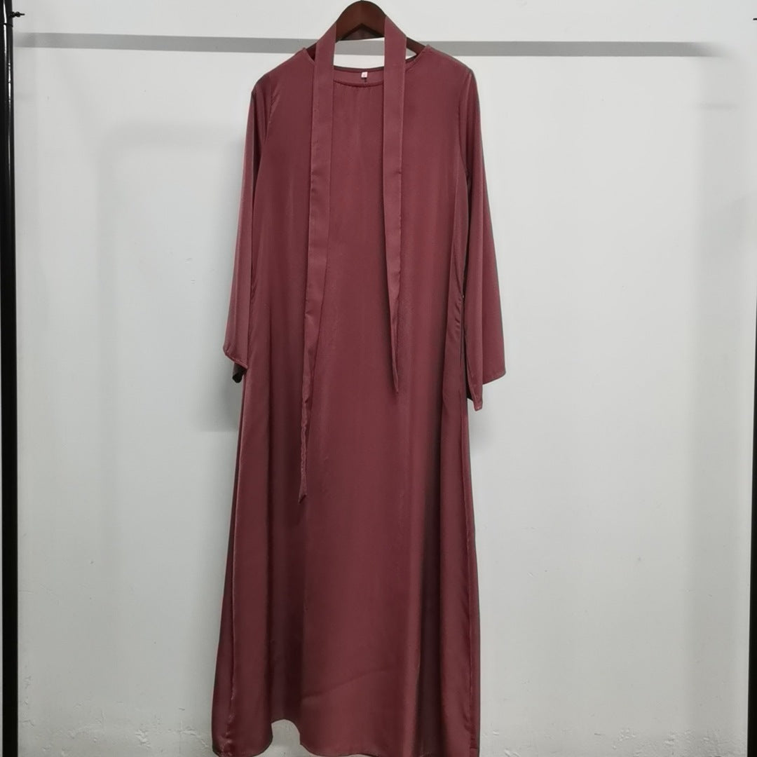 Women's Round Neck Bell Sleeve Abaya Dress