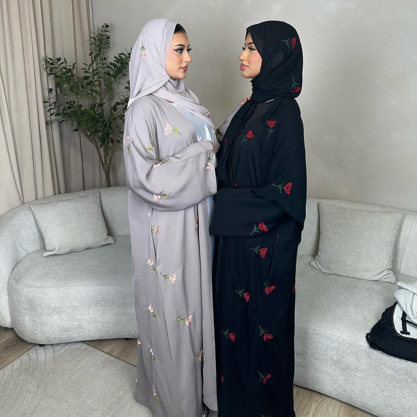 Middle Eastern Women's Floral Embroidered Abaya