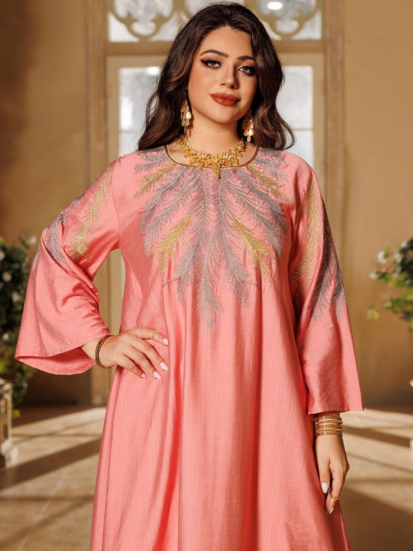 Women's Embroidered Hot Diamond Dress