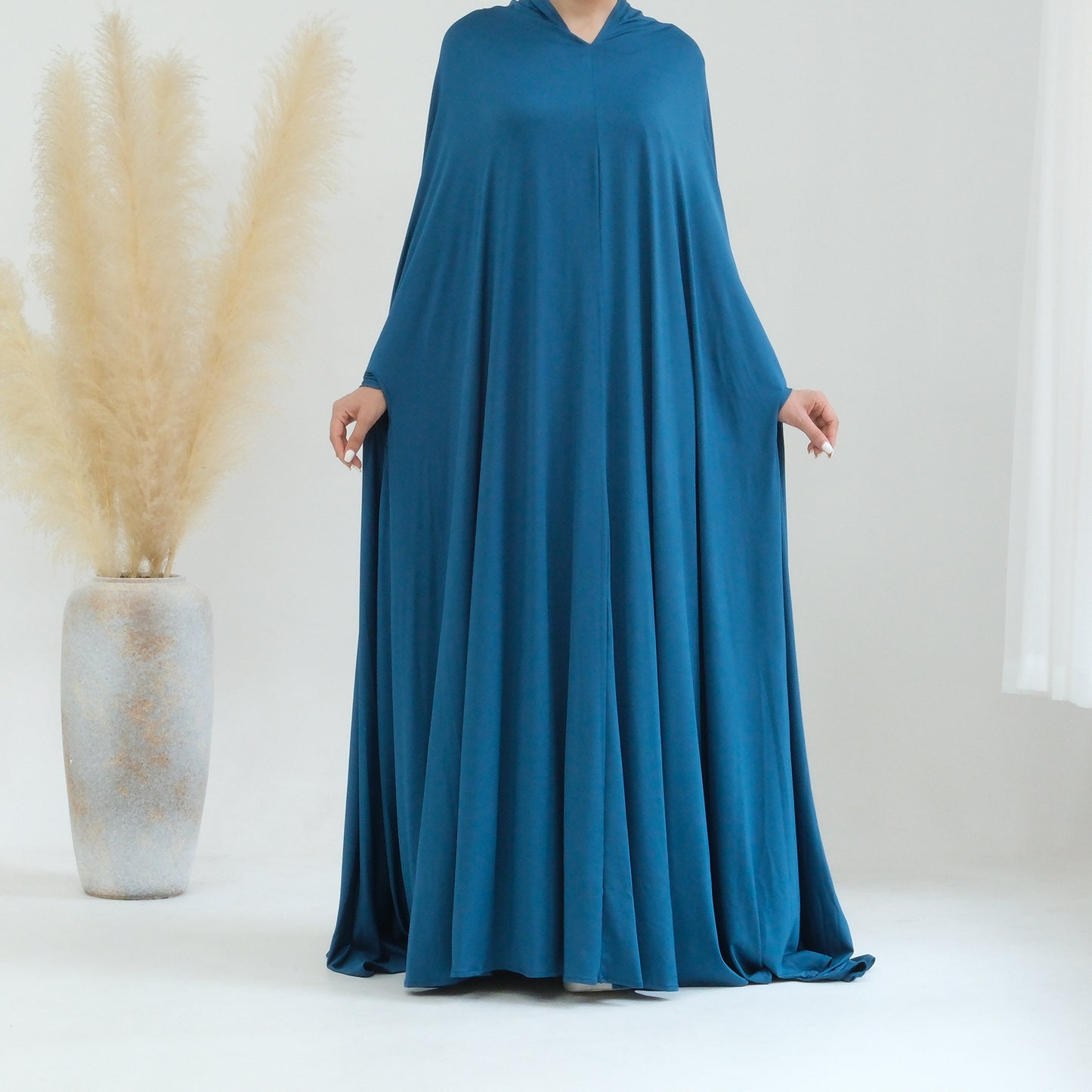 Women's Solid Color Plus-Size Batwing Dress Jilbab