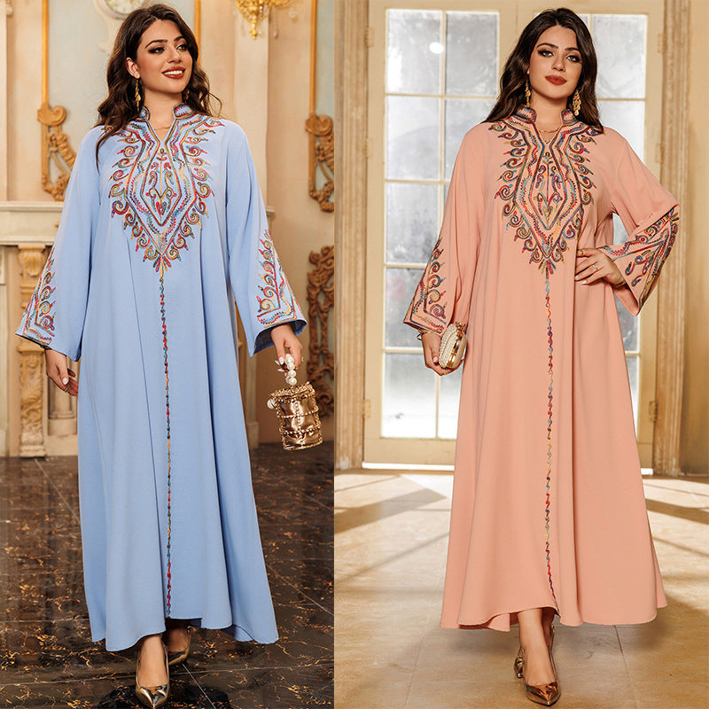 Women's Embroidered Party Pullover Dress