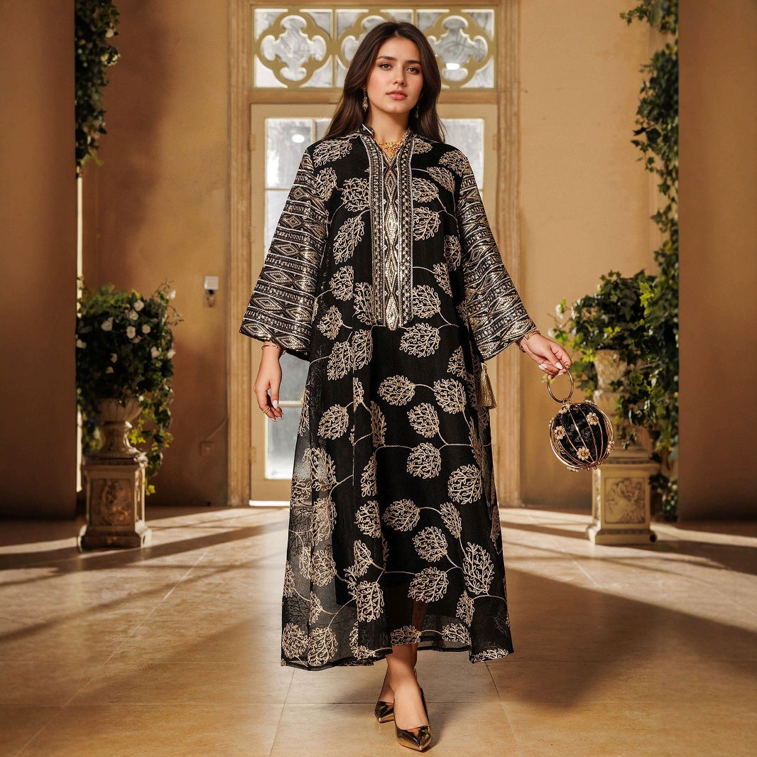 New Tassel Leaf Embroidery Party Vacation Dress