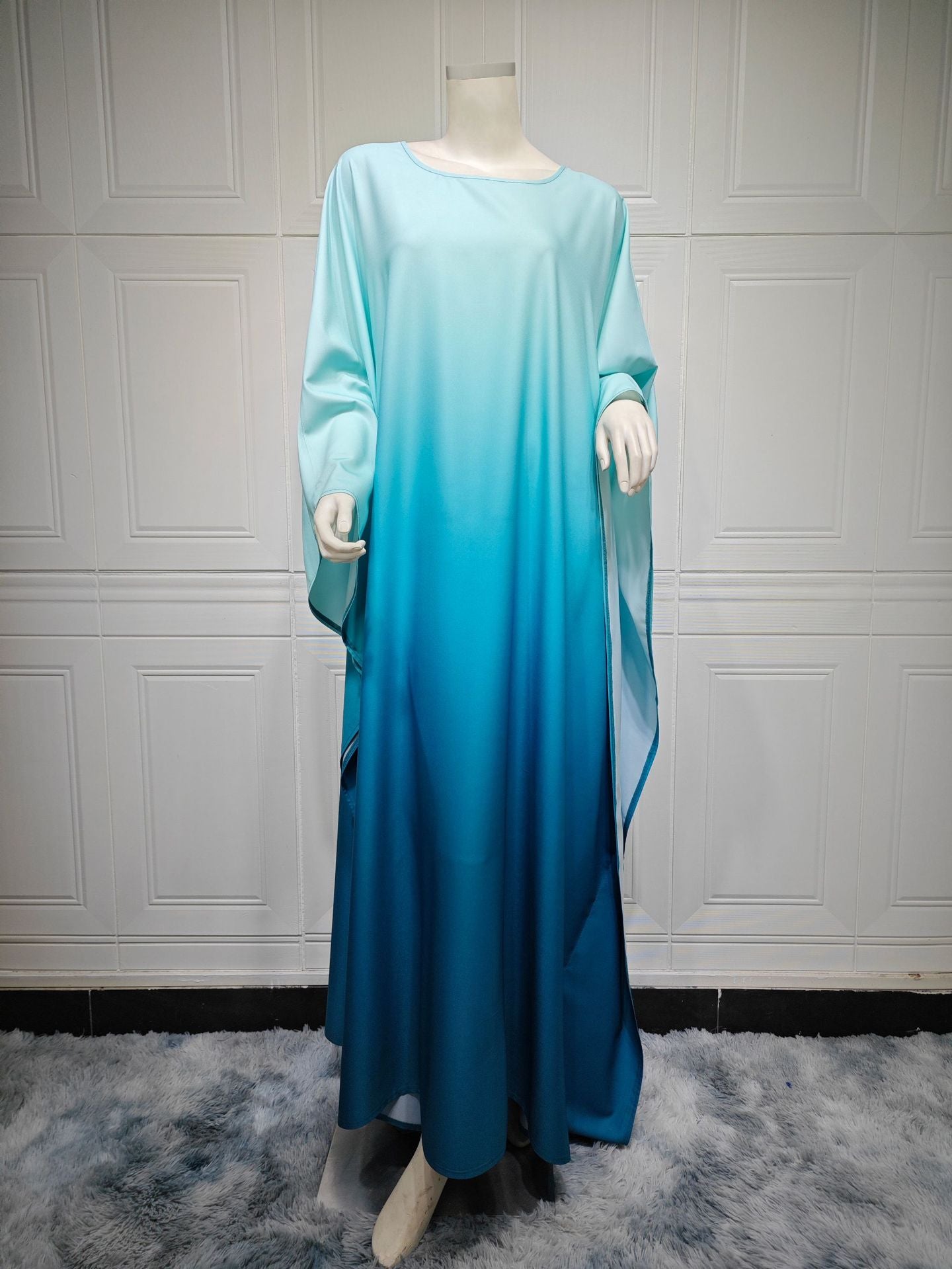 Modest Soft Forged Bat-sleeved Dress