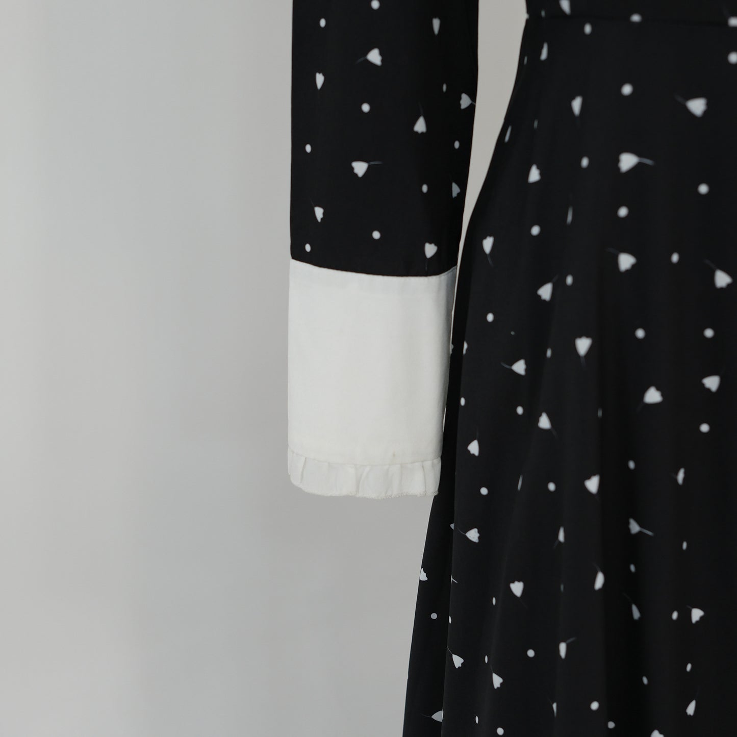 Women's Printed Black Abaya Dress