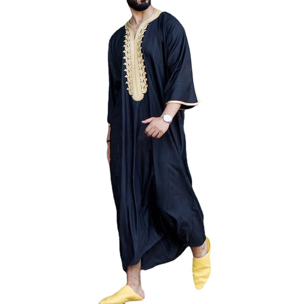 Men's Arabian Ethnic Print Maxi Thobe