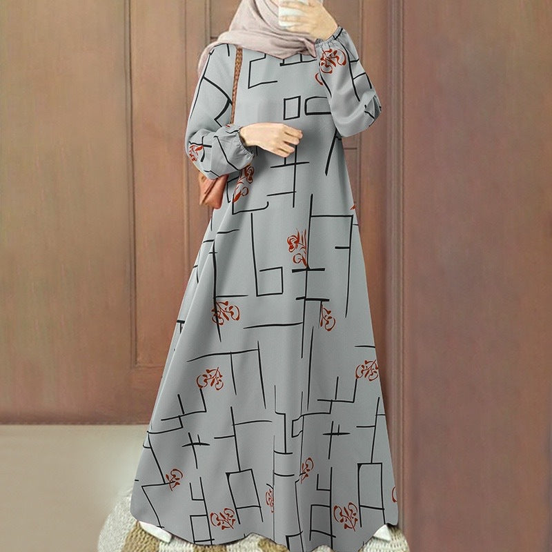 Women's Long-sleeved Loose Crewneck Dress