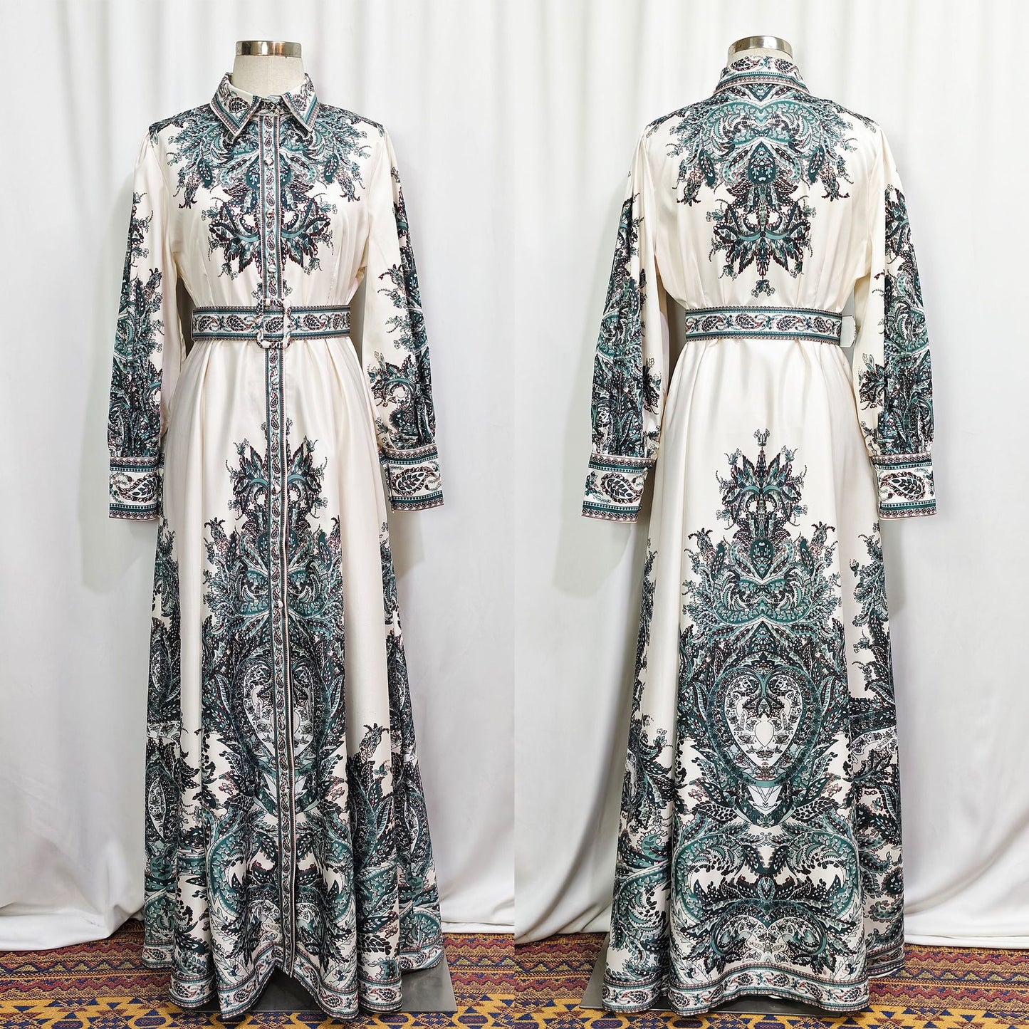 Open-Front Middle East Casual Maxi Abaya Robe