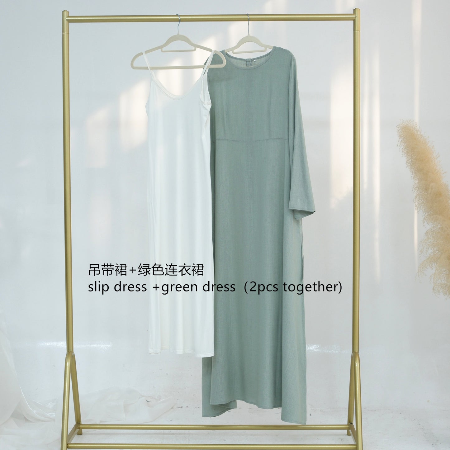 Women's Solid Cotton and Linen Waist-cinching Robe