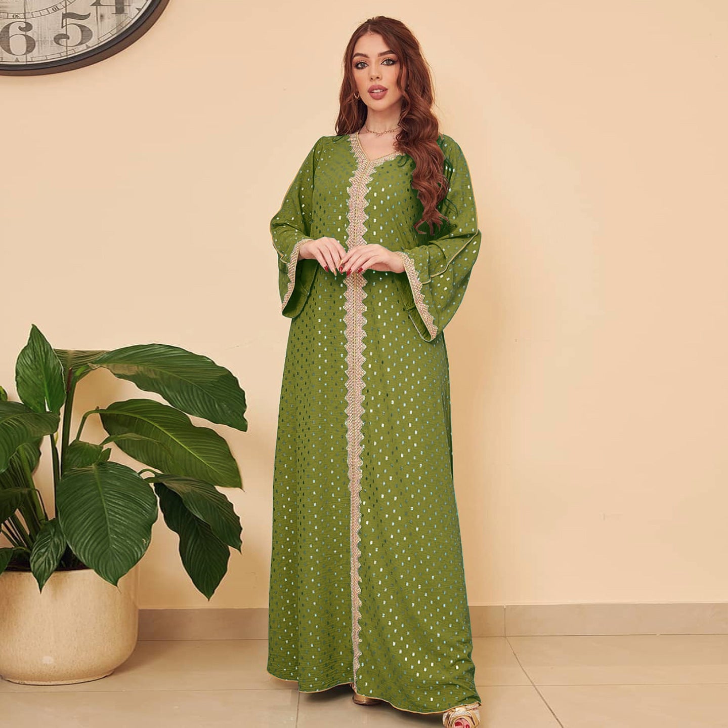 Women's Gilded Muslim Dubai Robe Dress