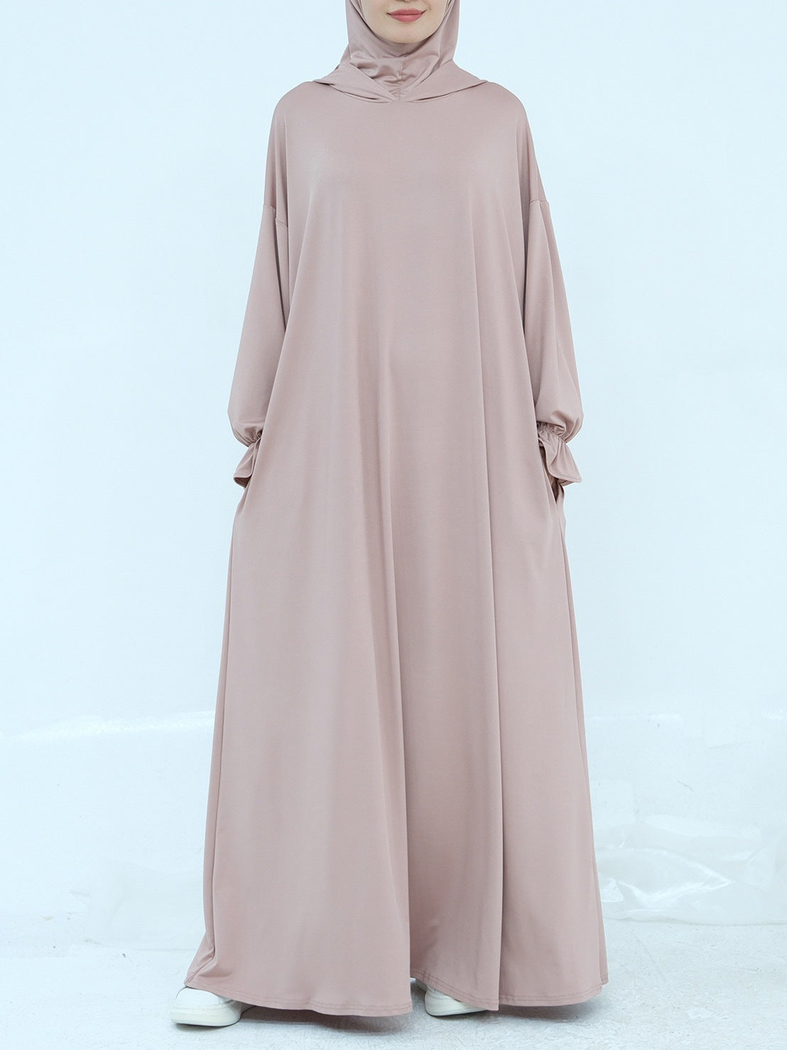 Women's Solid Color Hooded Casual Abaya