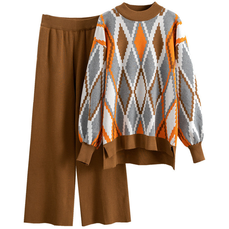 Women's Athleisure Wide-leg Pants Two-piece Set