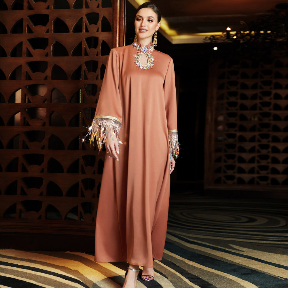 Women's Gradient Tassel Maxi Dress