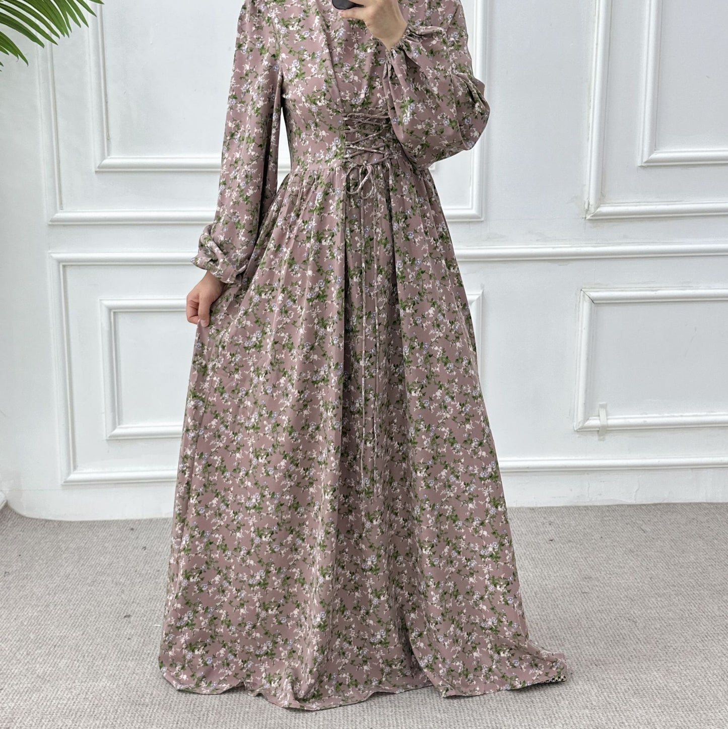Women's Printed Tunic Waist-length Ankle Dress