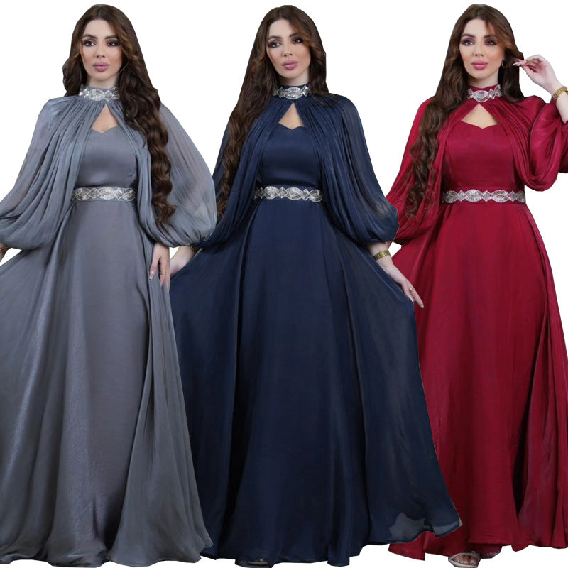 Women's Hot Diamonds Shiny Robe Two Piece Sets