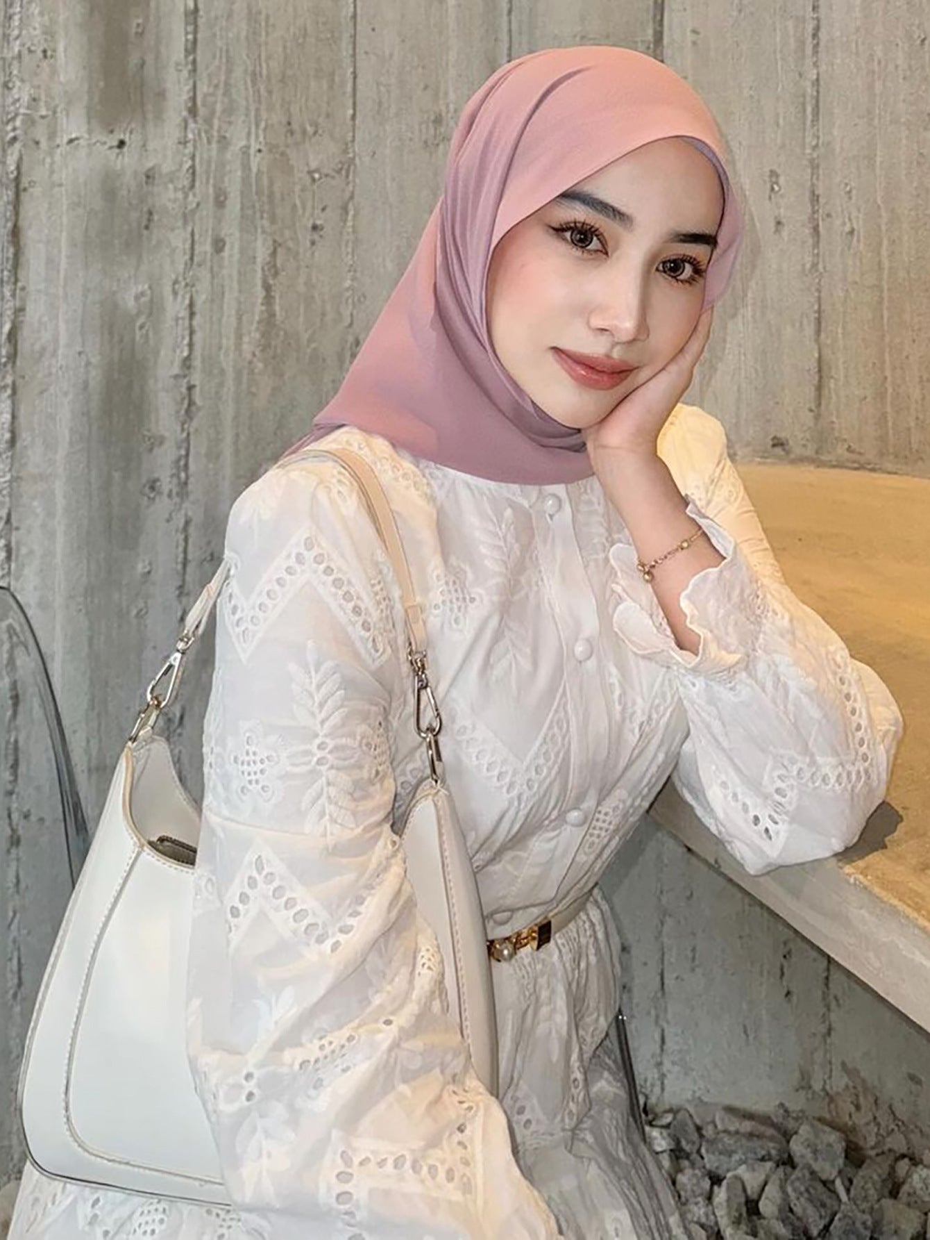 Women's Plain Embroidered Lace Dress