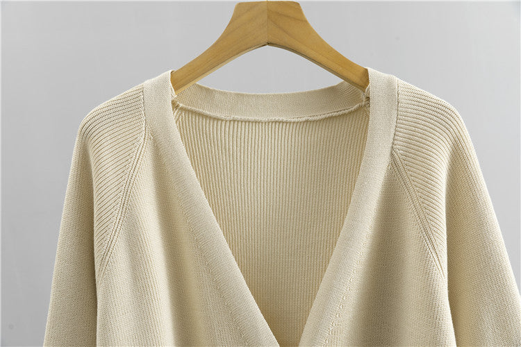 Women's Wide-Leg Pants Knitted Cardigan Two-Piece Set