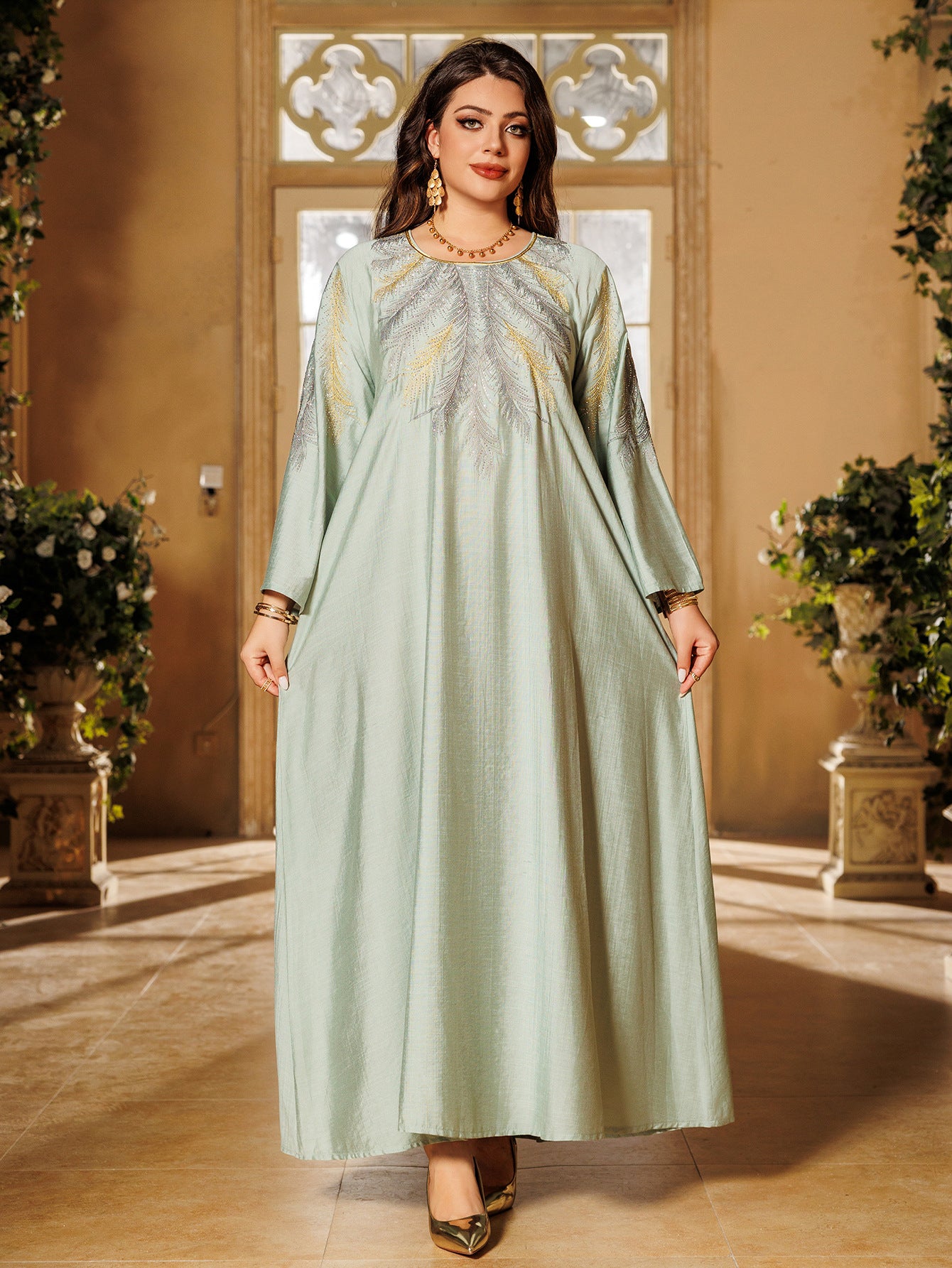 Women's Embroidered Hot Diamond Dress
