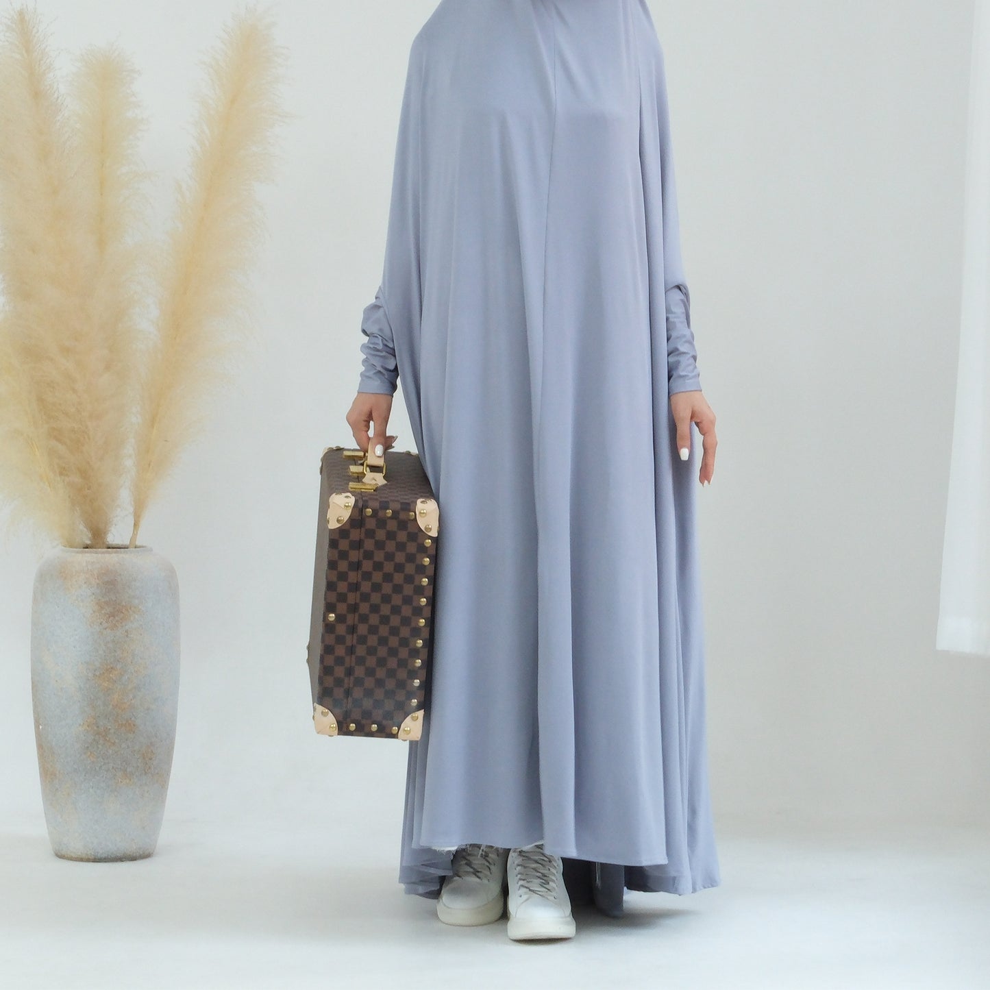 Women's Solid Color Plus-Size Batwing Dress Jilbab