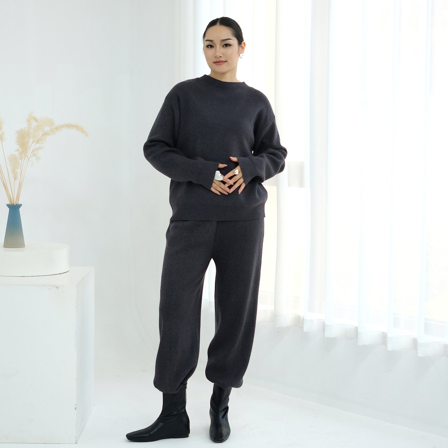 Cozy Knit Lounge Set Two Piece Sweater and Pants